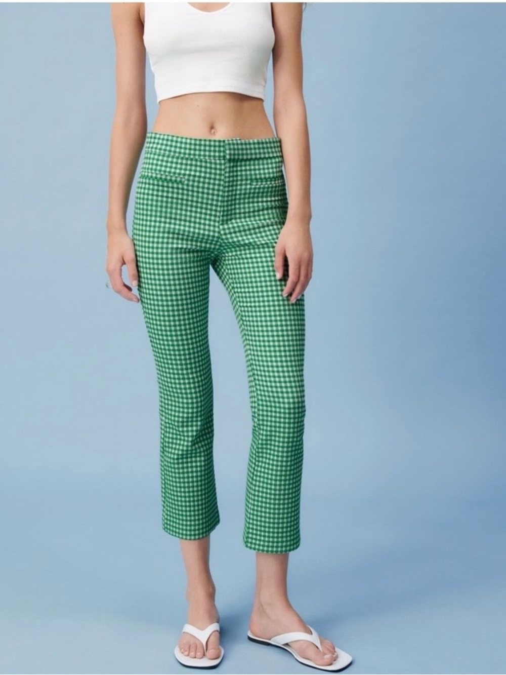 Zara Gingham Cropped Pants
